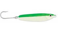 Luhr Jensen Crippled Herring Spoon 3" 2oz Glow Fluorescent & Green Stripe