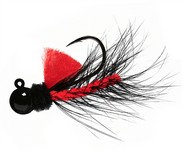 Aerojig Hackle Jig, 1/8 oz, #1 Hook, Black & Red