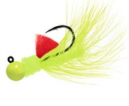 Aerojig Hackle Jig, 1/8 oz, #1 Hook, Chartreuse & Flame