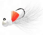 Aerojig Hackle Jig, 1/8 oz, #1 Hook, White & Orange
