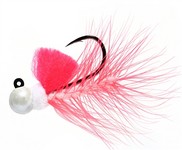 Aerojig Hackle Jig, 1/8 oz, #1 Hook, White & Pink