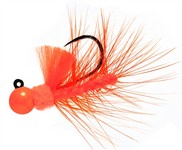 Aerojig Hackle Jig, 1/8 oz, #1 Hook, Orange & Flame
