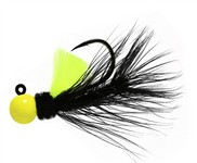 Aerojig Hackle Jig, 1/8 oz, #1 Hook, Chartreuse & Black