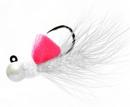 Aerojig Hackle Jig, 1/8 oz, #1 Hook, White & Pink