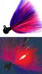 Fire Flies Marabou Flash Jig, 1/4 oz, 1/0 Hook, Purple & Pink with Red Micro