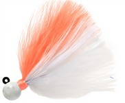 Fire Flies Marabou Flash Jig, 1/4 oz, 1/0 Hook, Pearl White & Peach with Red