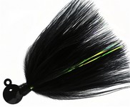 Fire Flies Marabou Flash Jig, 1/8 oz, 1/0 Hook, Black with Red Micro Light