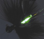  Fire Flies Marabou Flash Jig, 1/8 oz, 1/0 Hook, Black with Green Micro