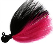 Fire Flies Marabou Flash Jig, 1/8 oz, 1/0 Hook, Black & Pink with Red Micro