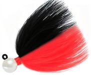 Fire Flies Marabou Flash Jig, 1/8 oz, 1/0 Hook, Red/White & Black with Red