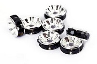 Diamond Ring 6mm Silver Blk 7pk