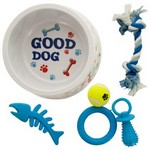 Dog Toy and Bowl Set