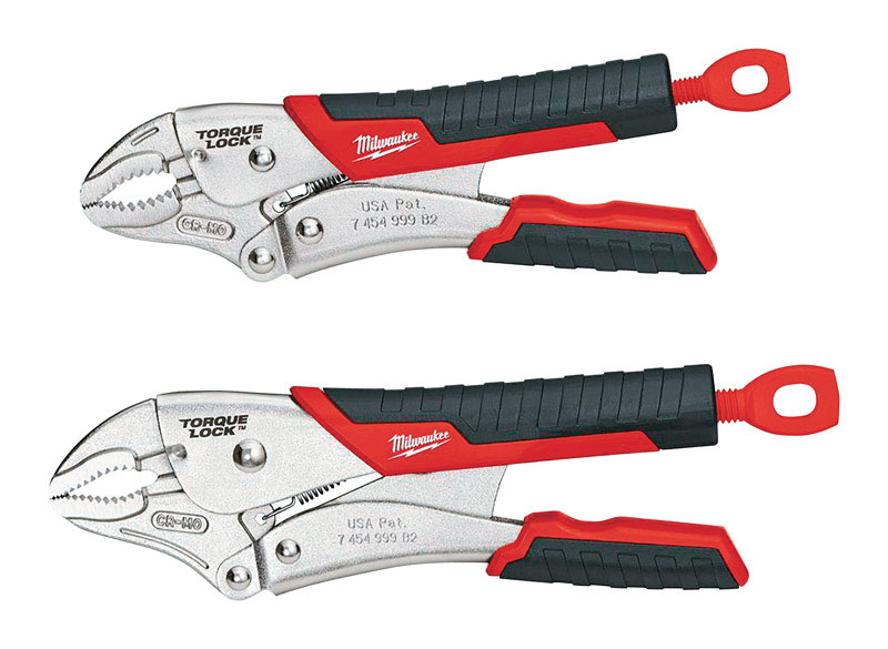 Milwaukee Torque Lock 2 pc Forged Alloy Steel Curved Jaw Pliers Set 7 and 10 in. L