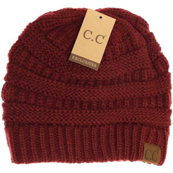 Ladies CC Knit Beanie - Burgandy