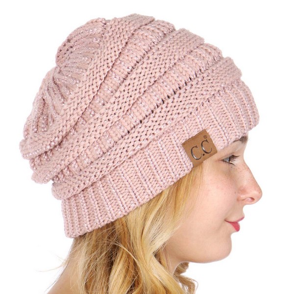 Ladies CC Knit Beanie - Pale Pink