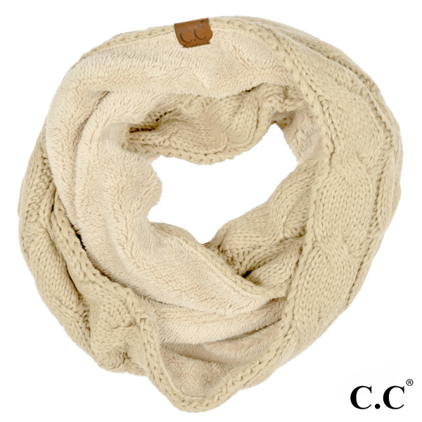 Ladies Fleece Lined CC Scarf - Beige