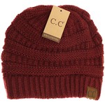 Ladies CC Knit Beanie - Burgandy