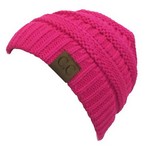 Ladies CC Knit Beanie - Hot Pink