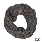 Ladies Classic CC Knit Scarf - Confetti Dark Gray