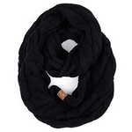 Ladies Classic CC Knit Scarf - Black