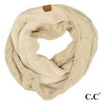 Ladies Fleece Lined CC Scarf - Beige