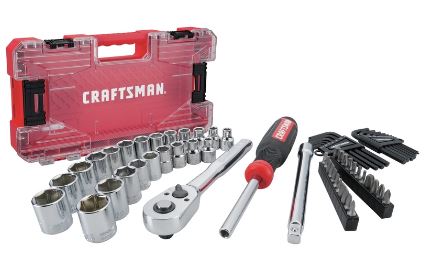 Craftsman 3/8 in. drive S Metric and SAE 6 Point Mechanic's Tool Set 63 pc