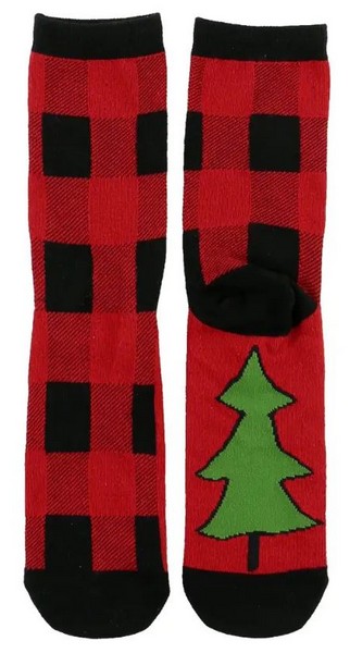 Sock Men Plaid Tree