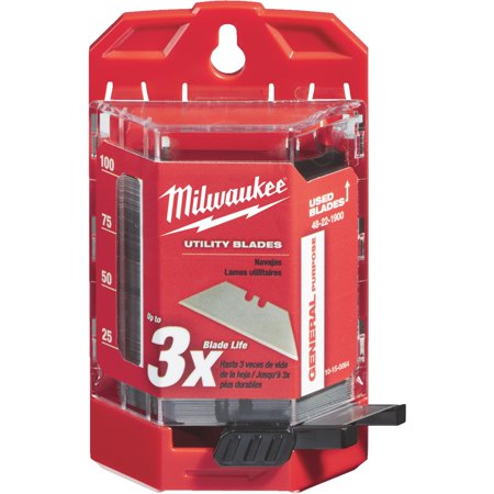 Milwaukee Micro Carbide Metal Utility General Purpose Blade Dispenser with Blades 3 in. L 100 pc