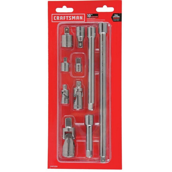 Craftsman 1/4, 3/8 and 1/2 in. drive S Socket Accessory Set 10 pc