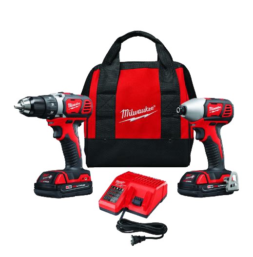Milwaukee M18 18 V Cordless Brushed 2 Tool Drill/Driver and Impact Driver Kit