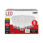 Feit Electric A19 E26 (Medium) LED Bulb Warm White 100 W 6 pk