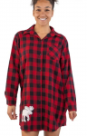 LADIES LAZY ONE PLAIDSLEEP SHIRT