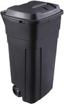 Rubbermaid Roughneck 34 gal Plastic Wheeled Garbage Can Lid Included