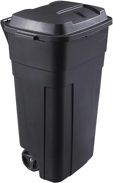 Rubbermaid Roughneck 34 gal Plastic Wheeled Garbage Can Lid Included