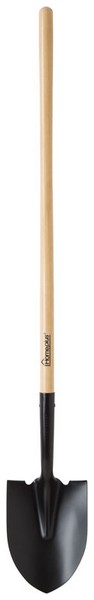 Home Plus 56.75 in. Steel Round Digging Shovel Wood Handle