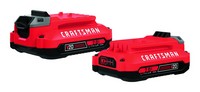 Craftsman 20V MAX 20 V 2 Ah Lithium-Ion Battery Pack 2 pc