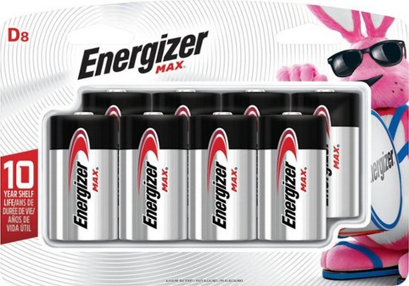 Energizer Max D Alkaline Batteries 8 pk Carded