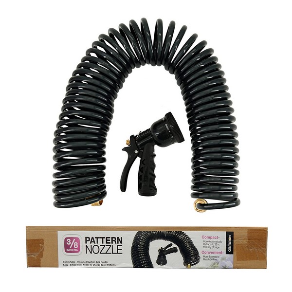 Coiled 50' Water Hose with Nozzle