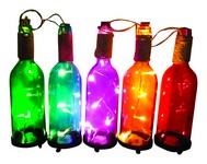 Infinity Assorted Glass 10.83 in. H Bottle Lights Outdoor Decoration