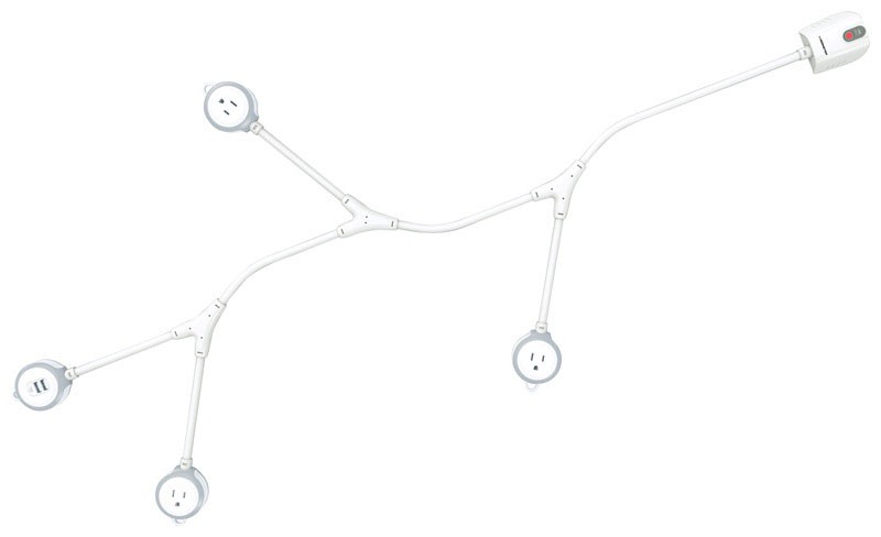 Monster 5-1/2 ft. L 3 outlets Flexible Power Strip Gray