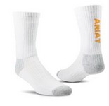 Ariat Mens Crew Socks White 3pk L