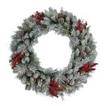Celebrations Home 30 in. D LED Prelit Decorated Warm White Wreath