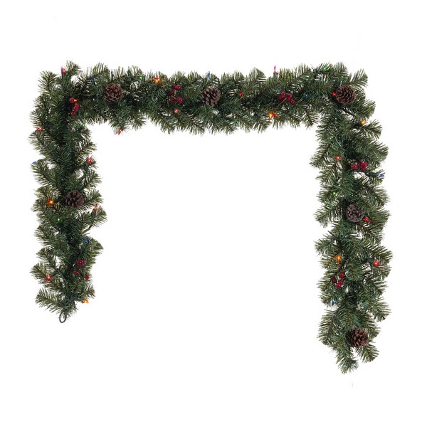 Celebrations 6 ft. L Incandescent Prelit Decorated Multi Christmas Garland