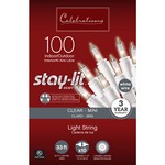 Celebrations Stay-lit Incandescent Mini Clear/Warm White 100 ct String Christmas Lights 33 ft.