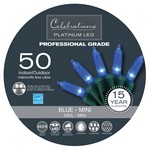 Celebrations Platinum LED Mini Blue 50 ct String Christmas Lights 24.5 ft.