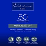 Celebrations LED C6 Clear/Warm White 50 ct String Christmas Lights 16 ft.