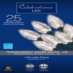Celebrations LED C9 Clear/Warm White 25 ct String Christmas Lights 16 ft.
