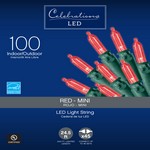 Celebrations LED Mini Red 100 ct String Christmas Lights 24.75 ft.