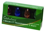 Celebrations Incandescent Multicolored 4 ct Replacement Christmas Light Bulbs
