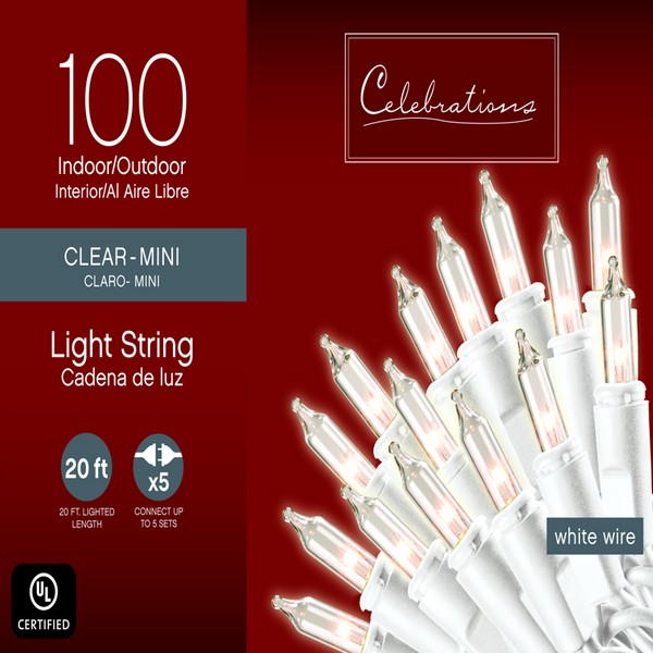 Celebrations Incandescent Incandescent Mini Clear/Warm White 100 ct String